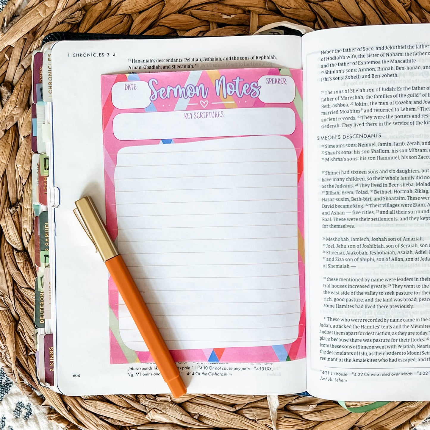 Pink Colorful - Sermon Notes Notepad