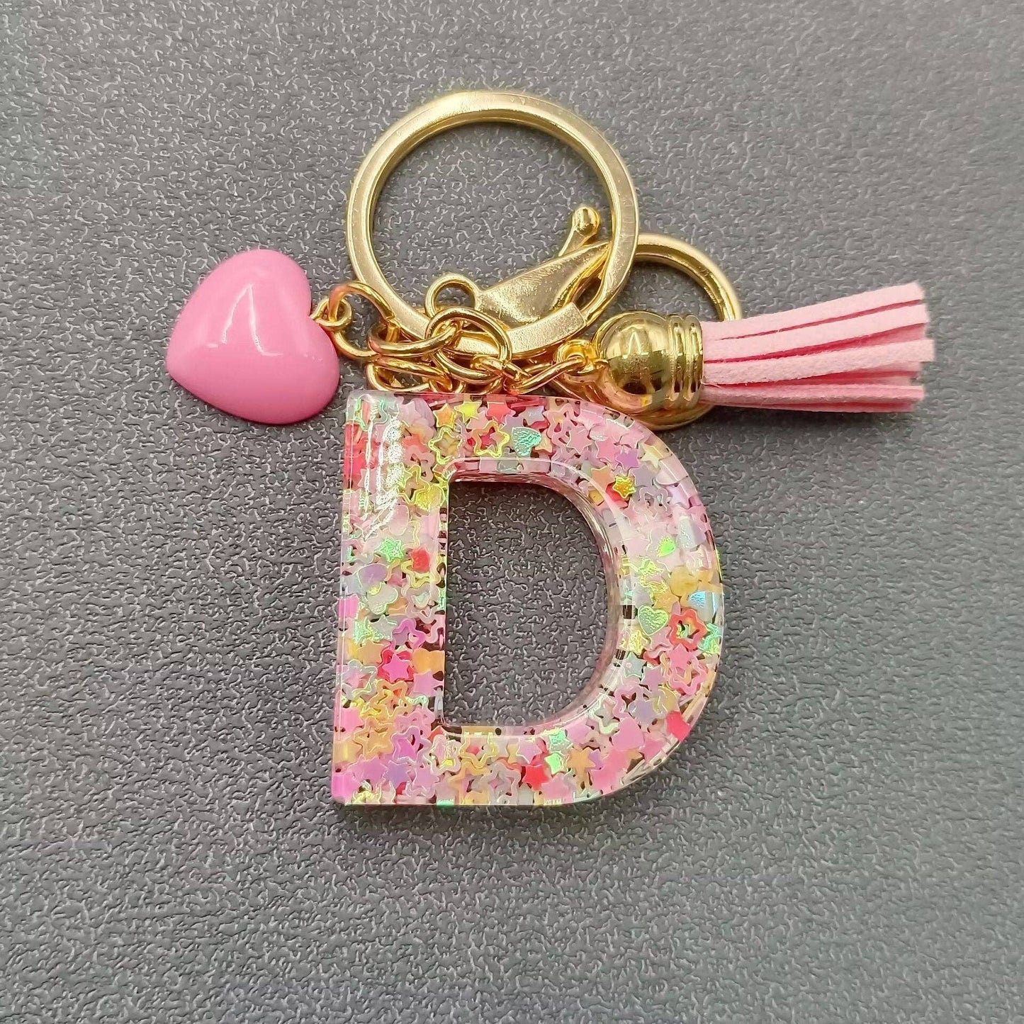 Letter Tassel Keychain (Pink)