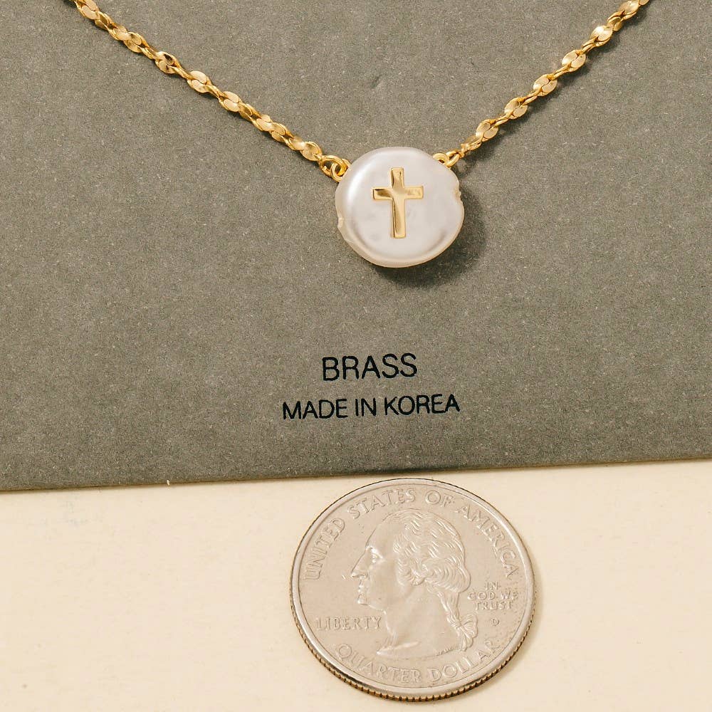 Faith Pearl Pendant Necklace