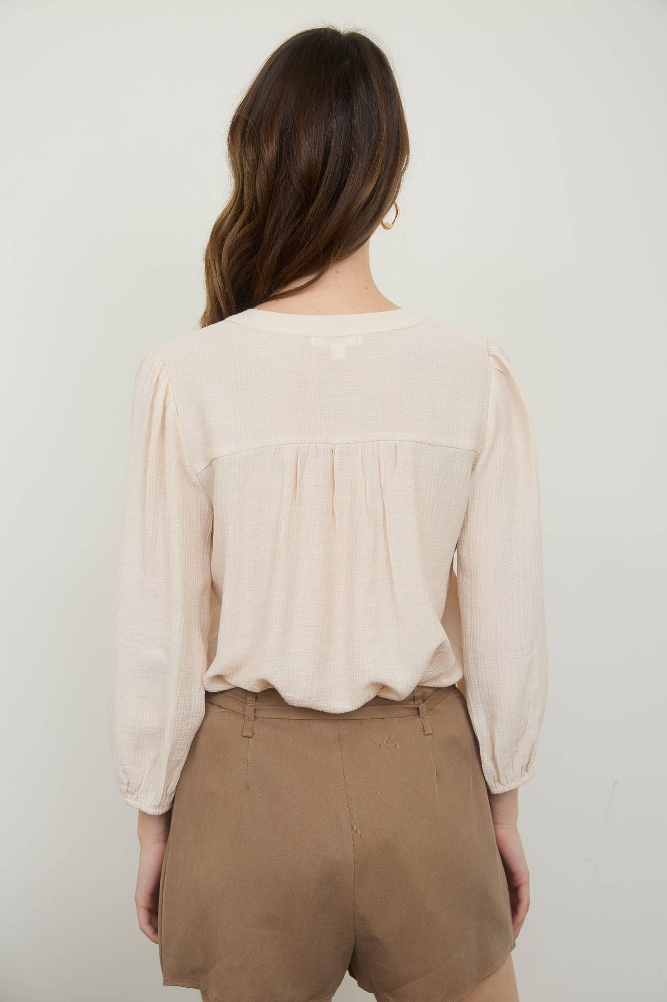 Chantal Quarter Sleeve Tied Top