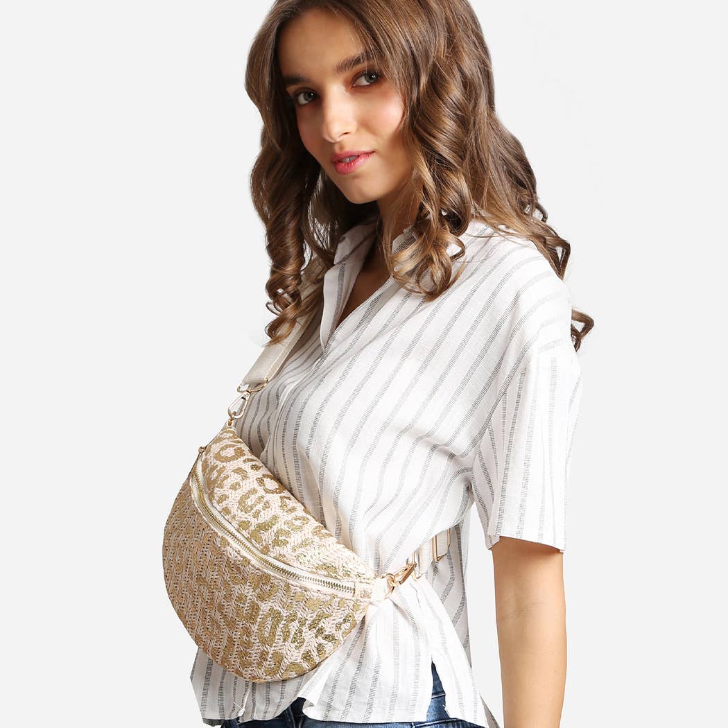 Leopard Pattern Adjustable Crossbody Belt Bag