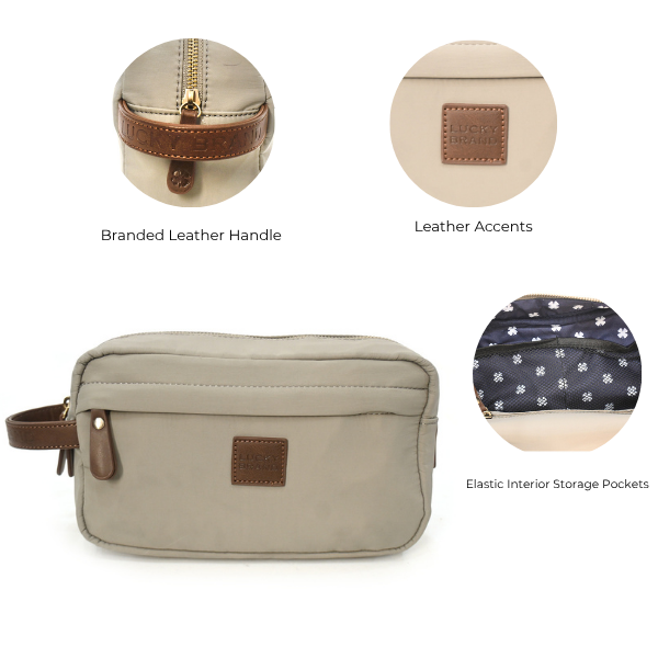 Lucky Brand - Light Grey Men’s Canvas Toiletry Bag