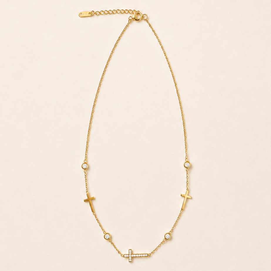 Noemi Gold Cross Necklace