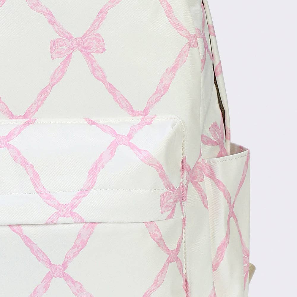 Bow Printed Large Backpack