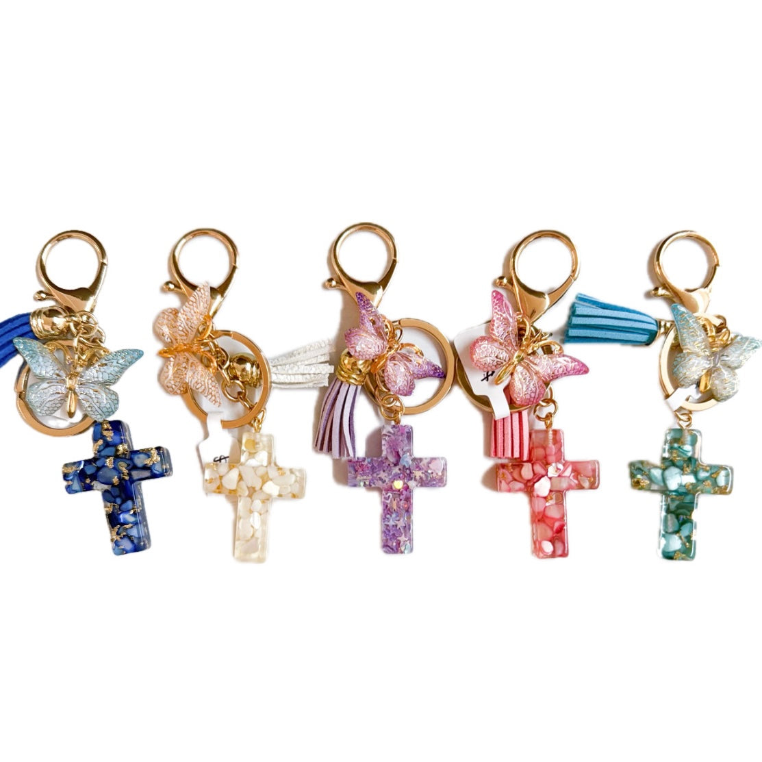 Butterfly Cross Tassel Keychain