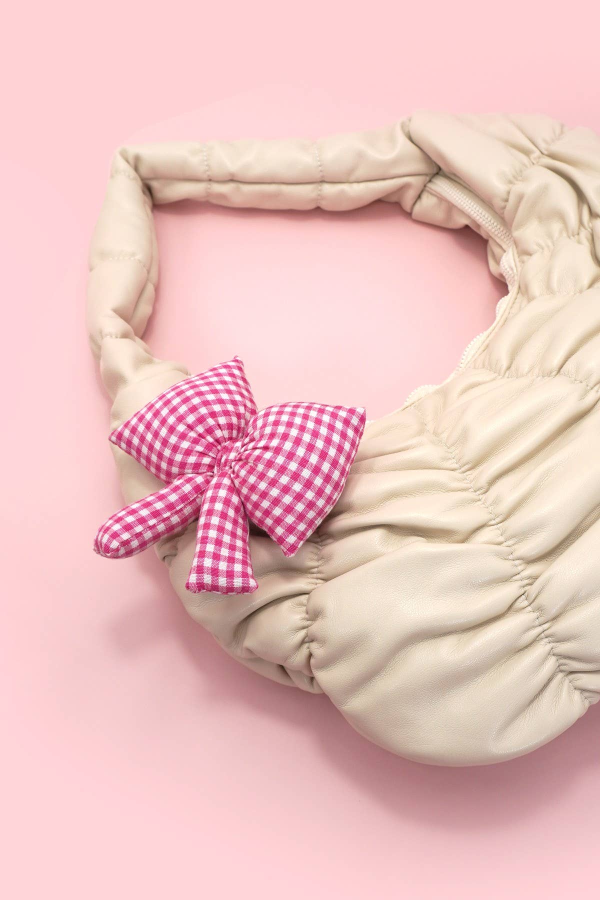 Gingham Puffy Bow Keychain