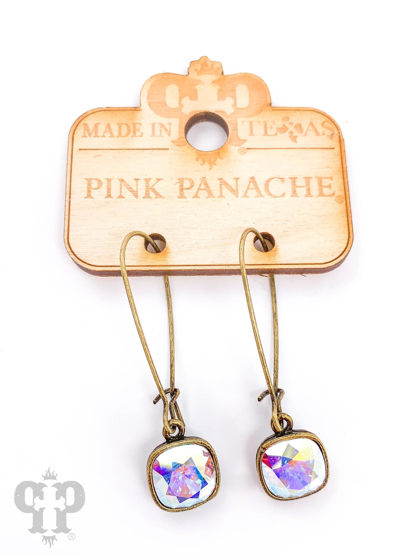 Pink Panache Square Crystal Drop Earring