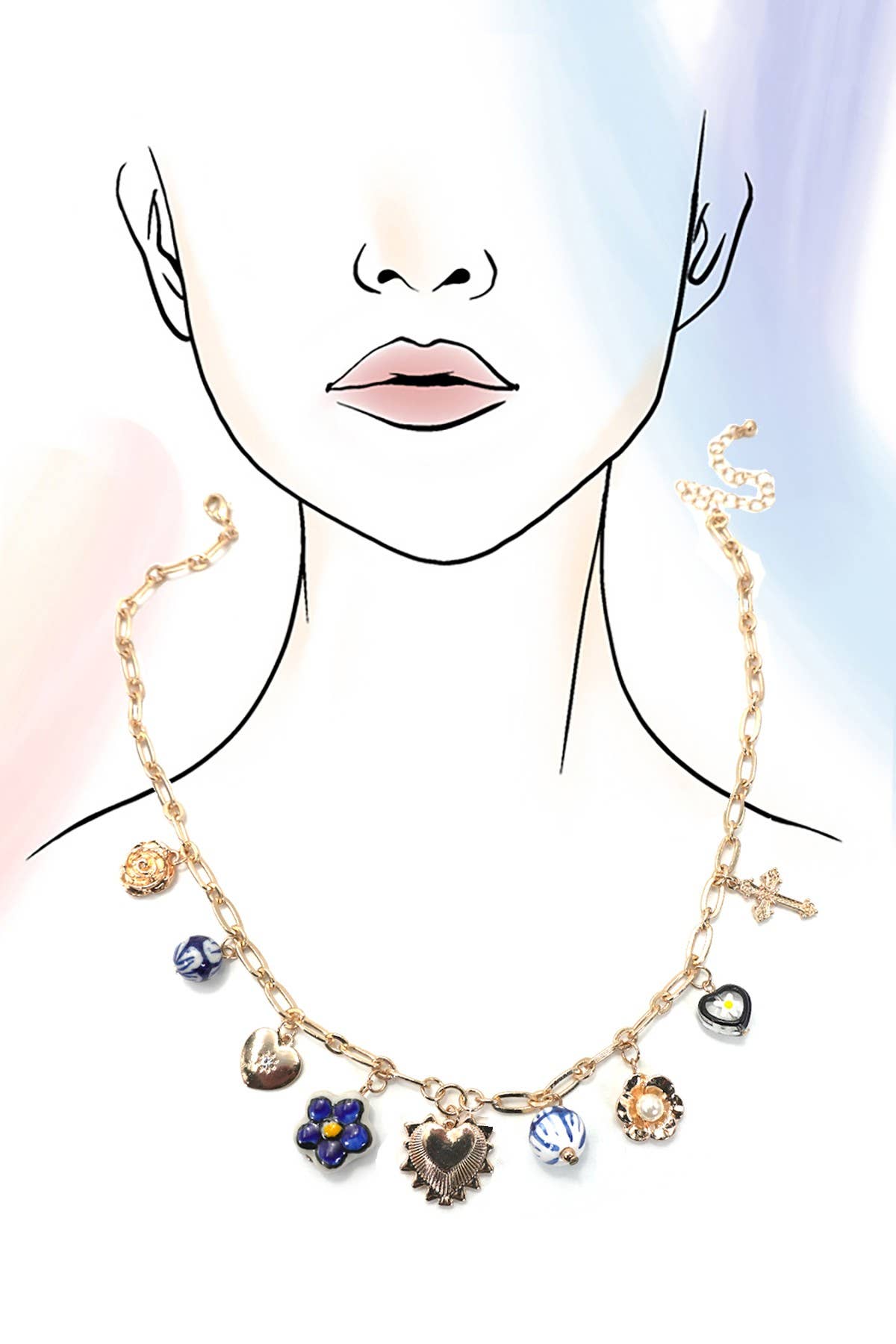 Chandi Porcelain Charm Necklace