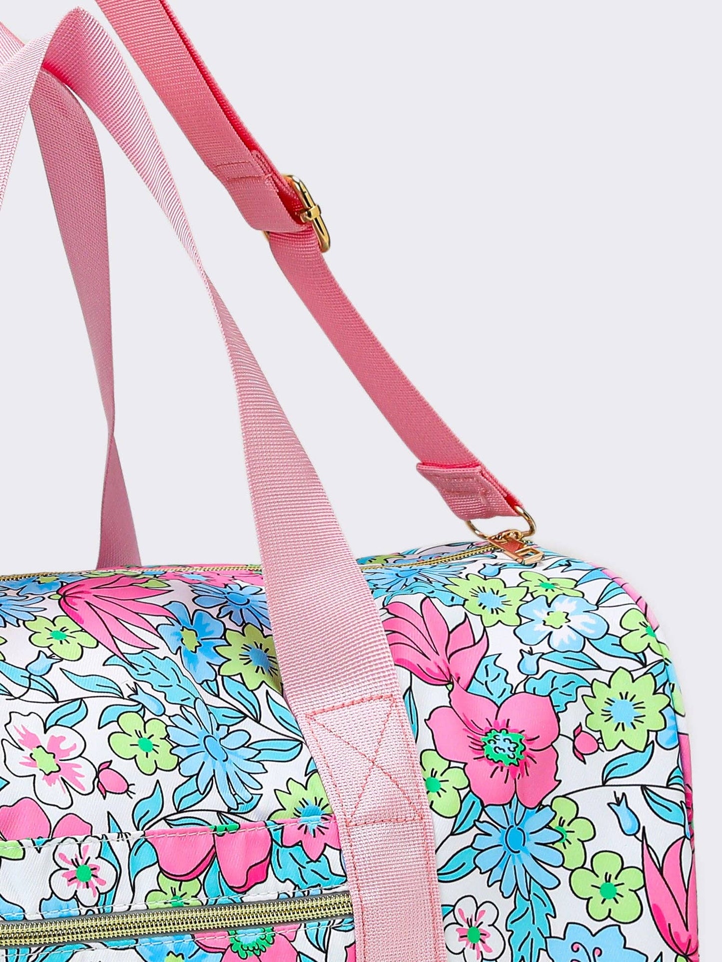 Neon Floral Duffle Bag