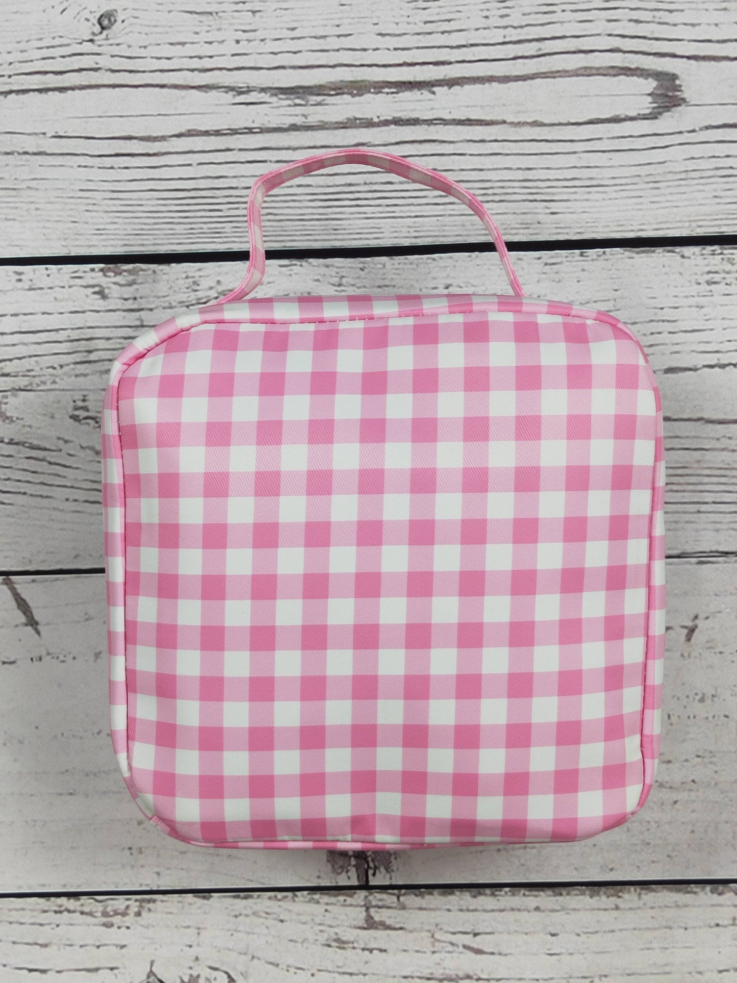 Pink Gingham Lunch Box