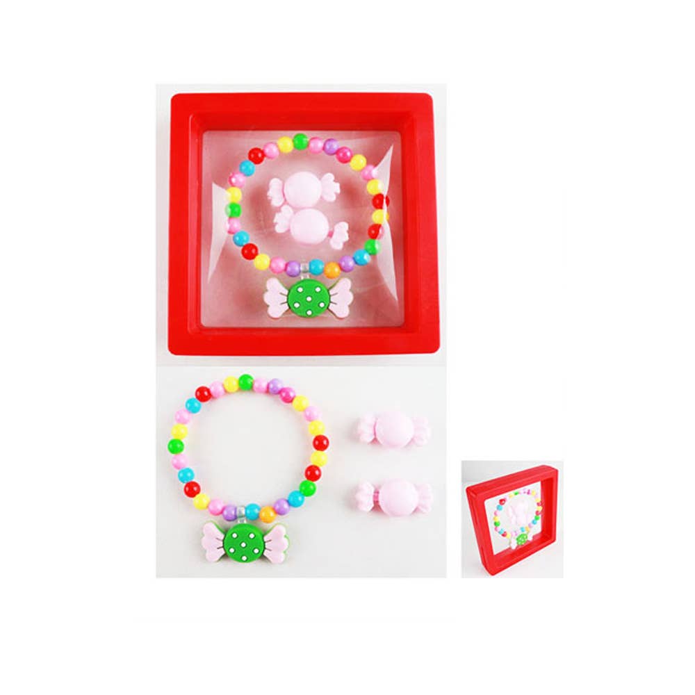 Kids Charm Bracelet & Hair Clip Set