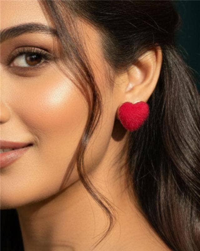 Valentines Day Fuzzy Earrings