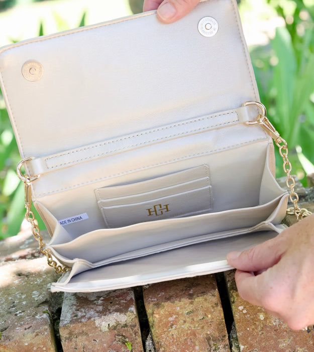 Caroline Hill Brynleigh Clutch/Crossbody Cream Quilted