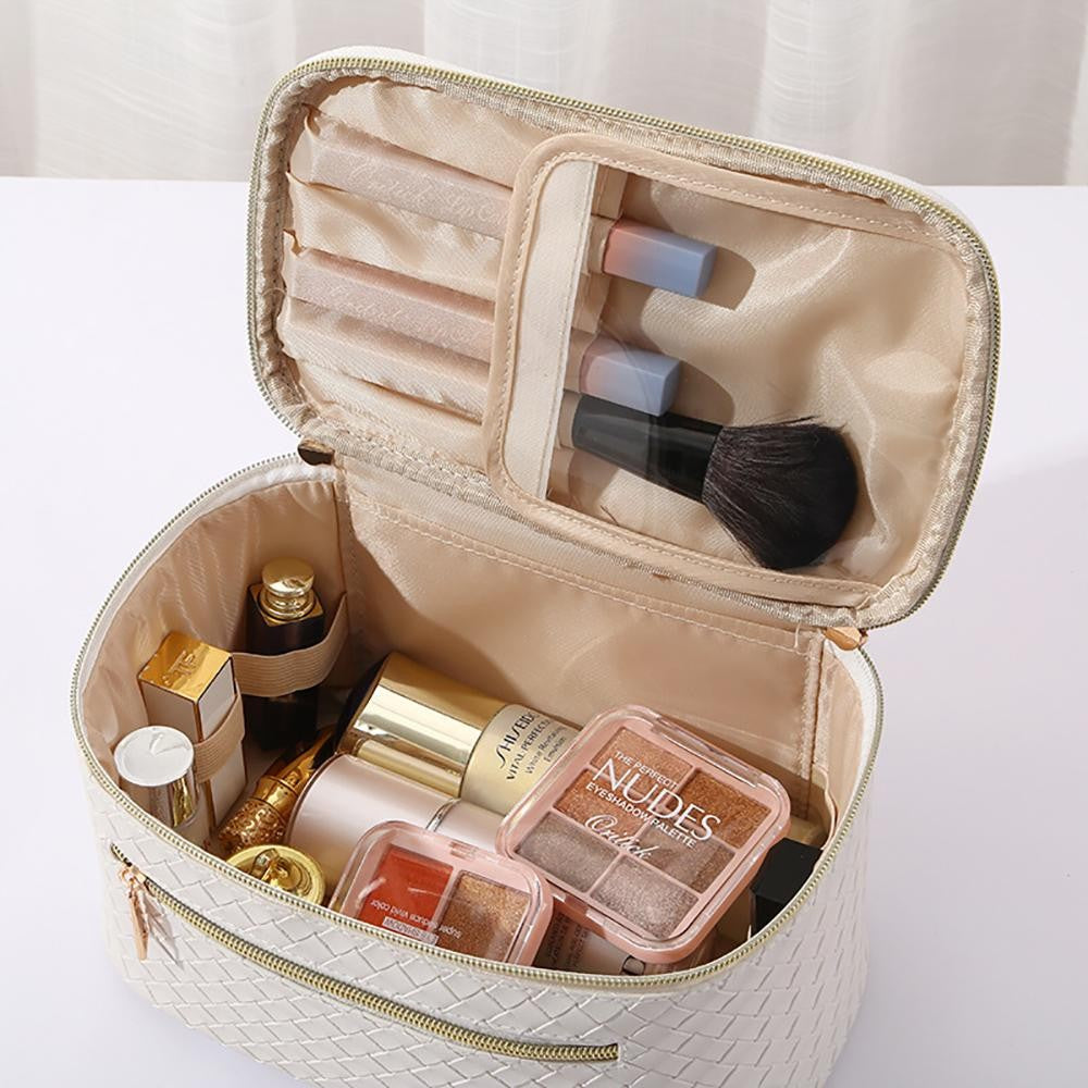White Woven Makeup Bag