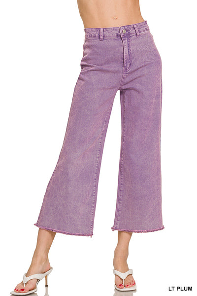 Lucy Acid Wash High Waist Frayed Pants