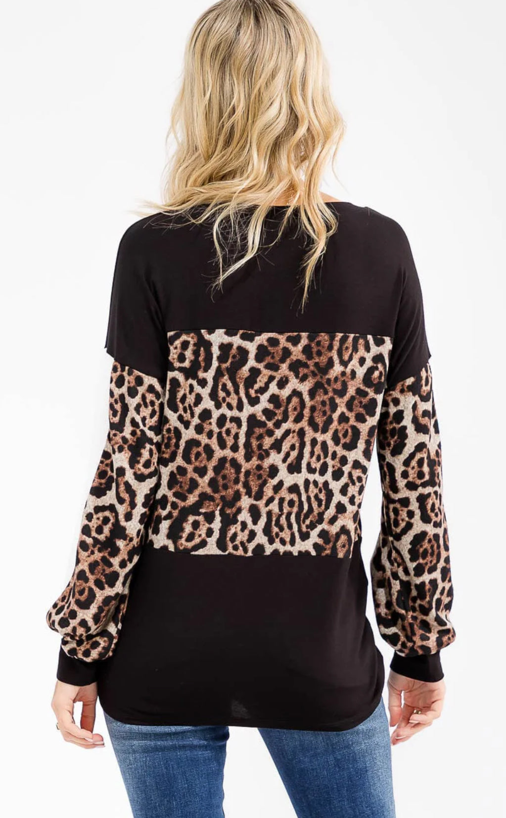 Camila Colorblock Leopard Top