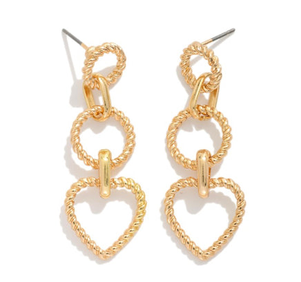 Katie Heart Chain Earrings