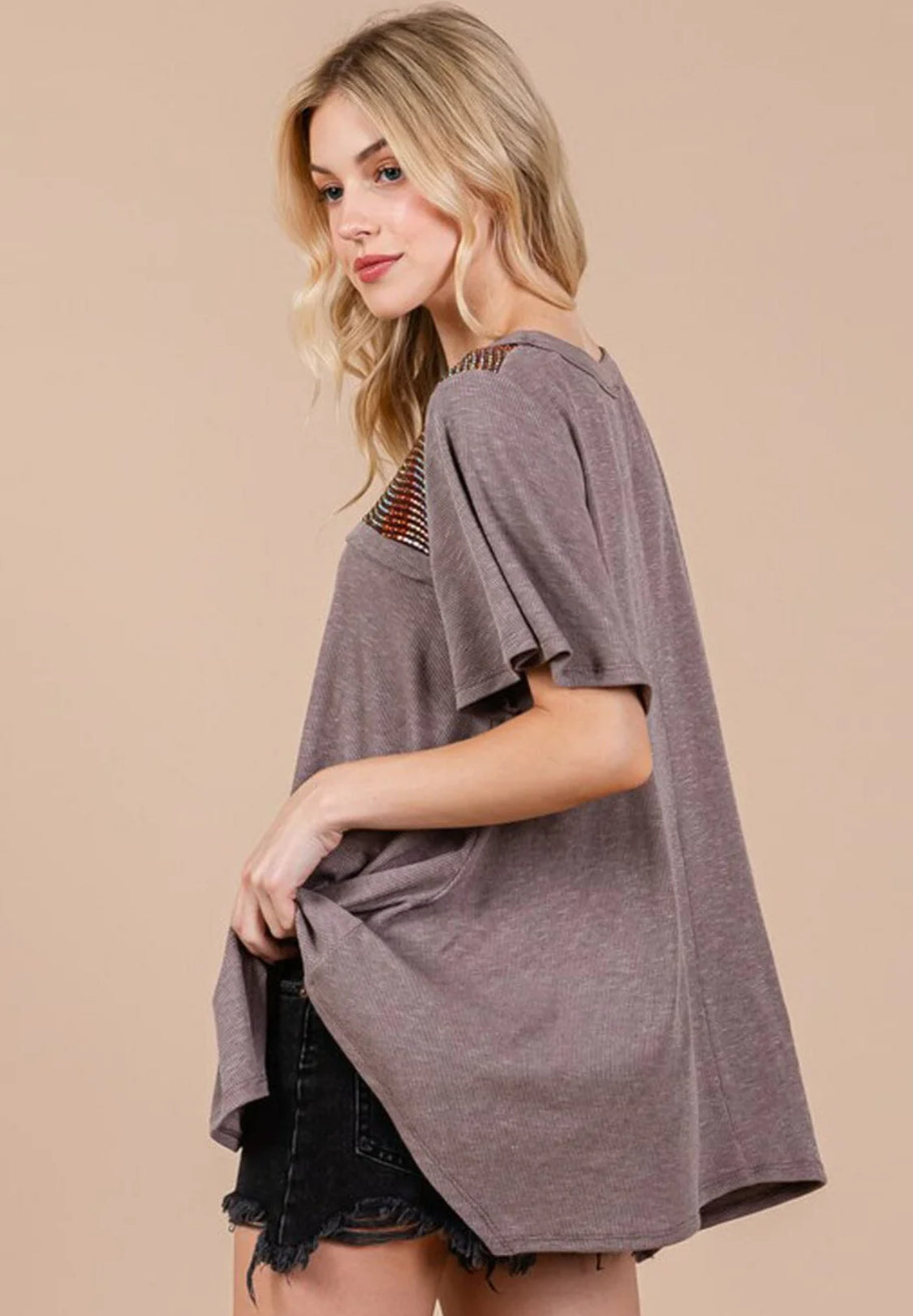 Britt Loose Fit Studded Top