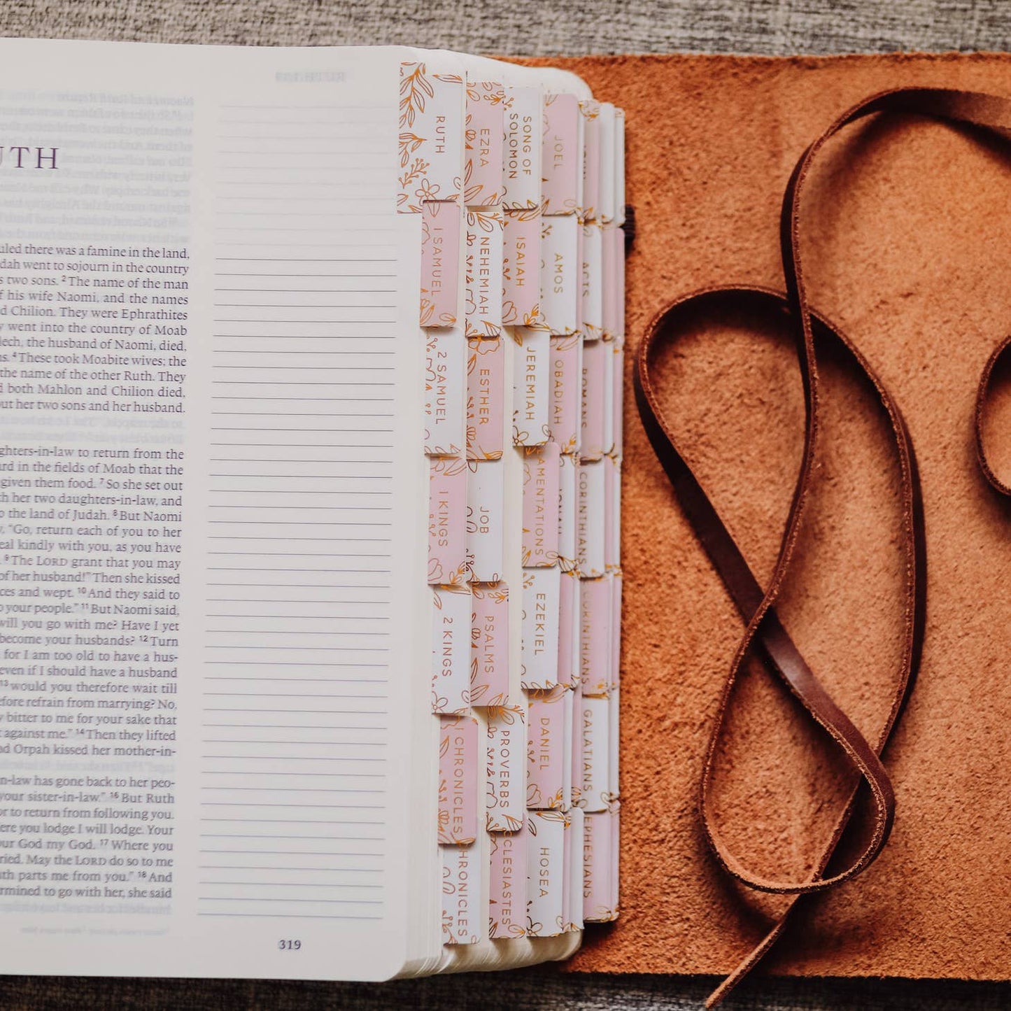 The Daily Grace Gold Foil Bible Tabs - Dusty Pink