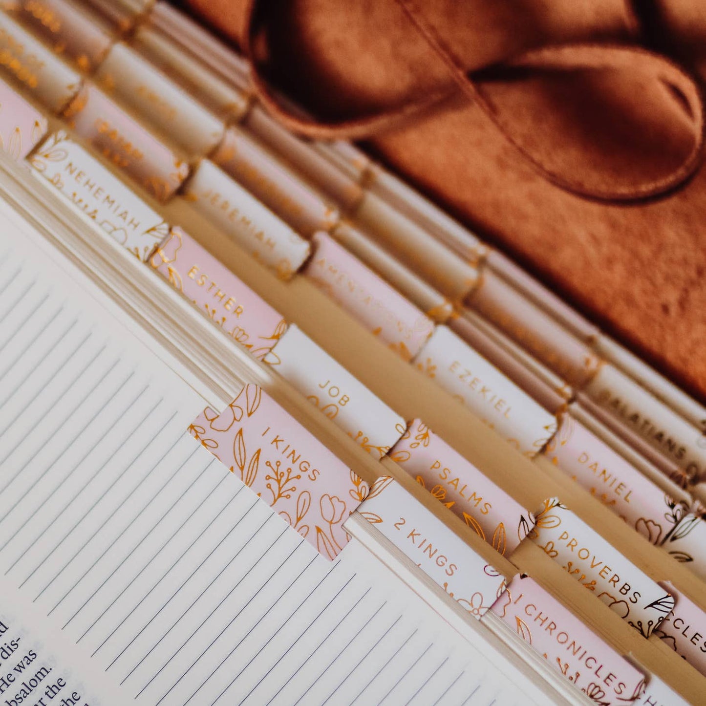 The Daily Grace Gold Foil Bible Tabs - Dusty Pink