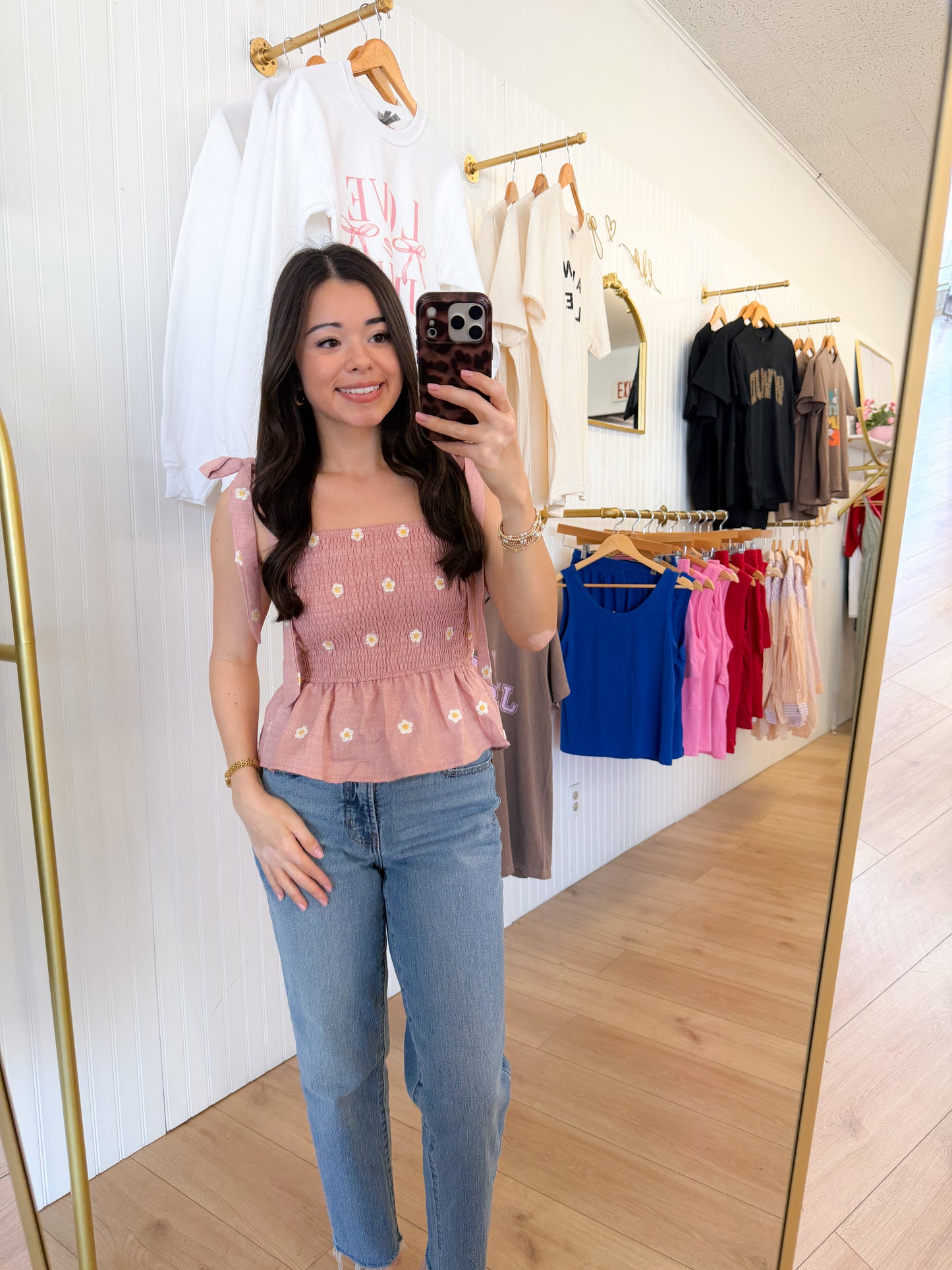 Morgan Daisy Smocked Top