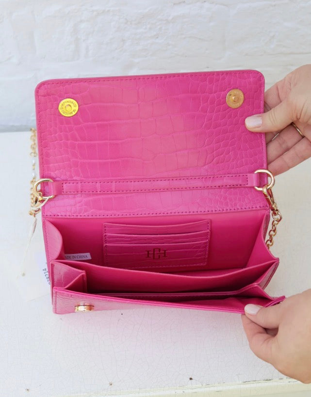 Caroline Hill - Brynleigh Clutch Crossbody Hot Pink EC