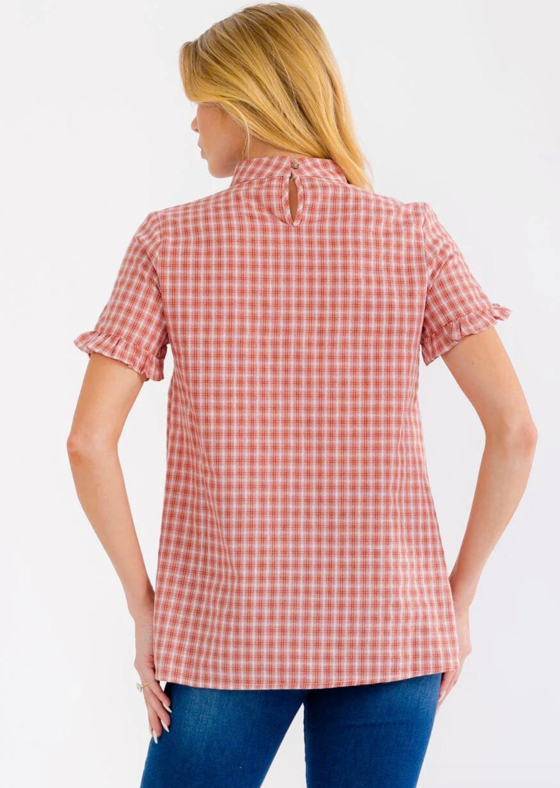 Tanya Gingham Ruffle Top