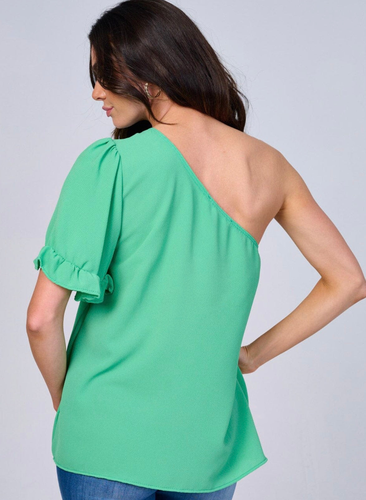 Raven One Shoulder Ruffle Top