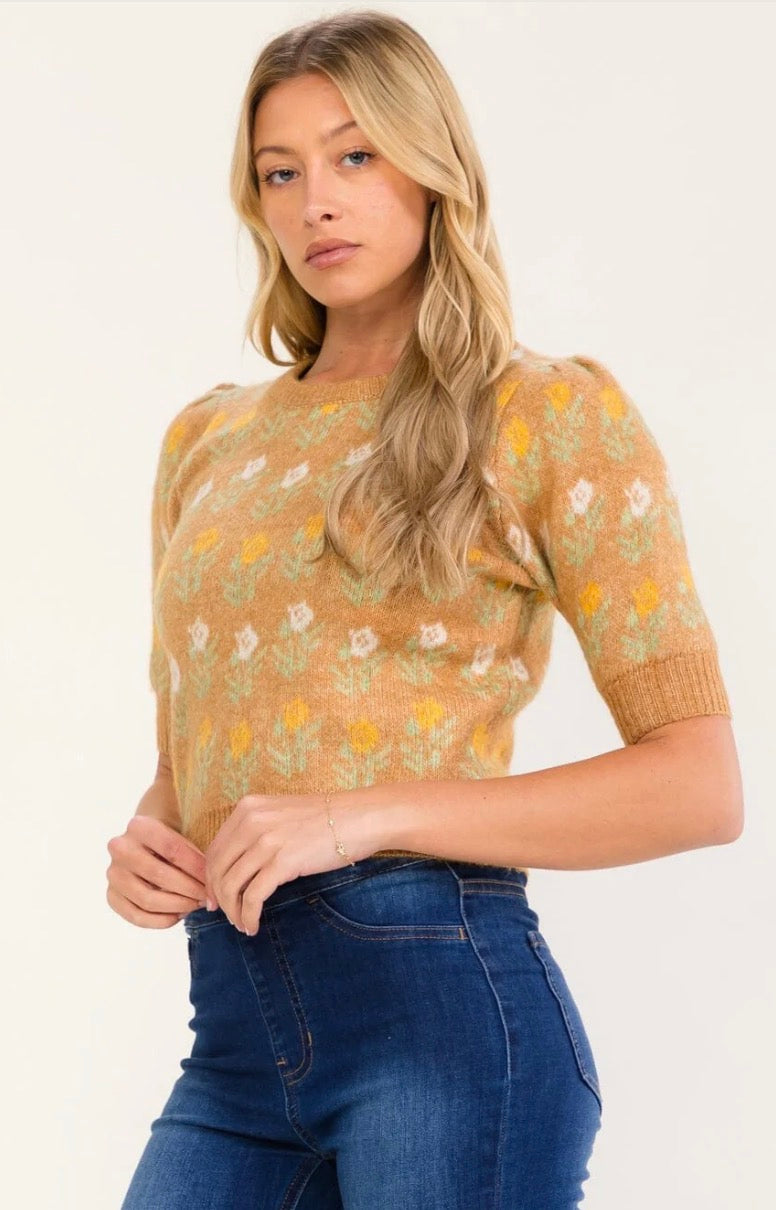 Tanya Floral Sweater Top