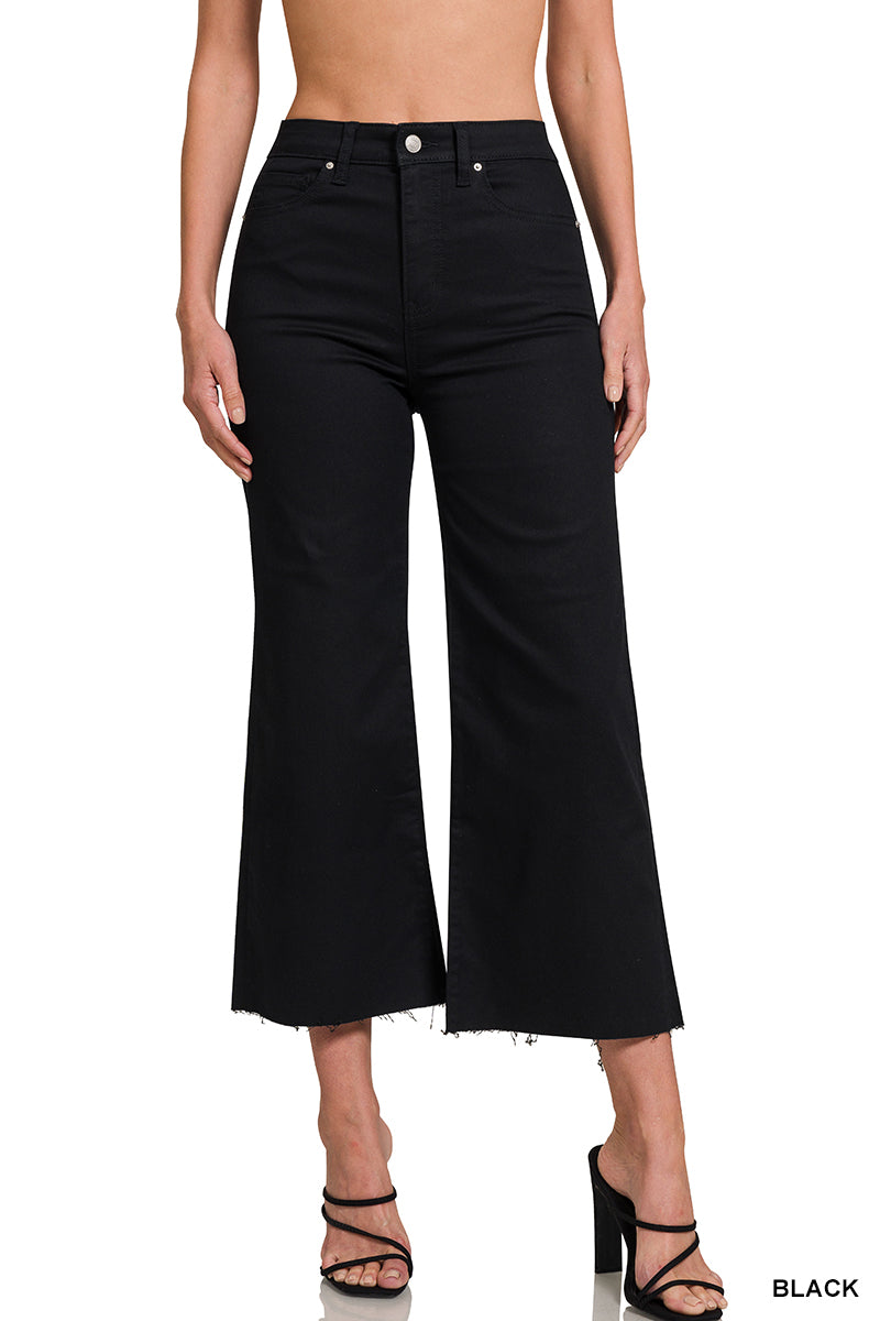 Evelyn Flare Cropped Pants - Black