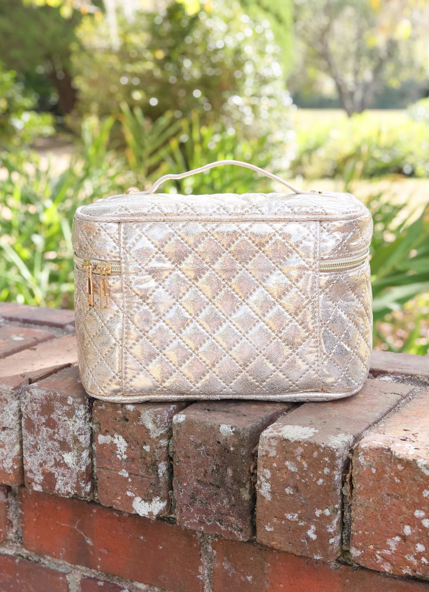 Caroline Hill Hampton Train Case Champagne Pop