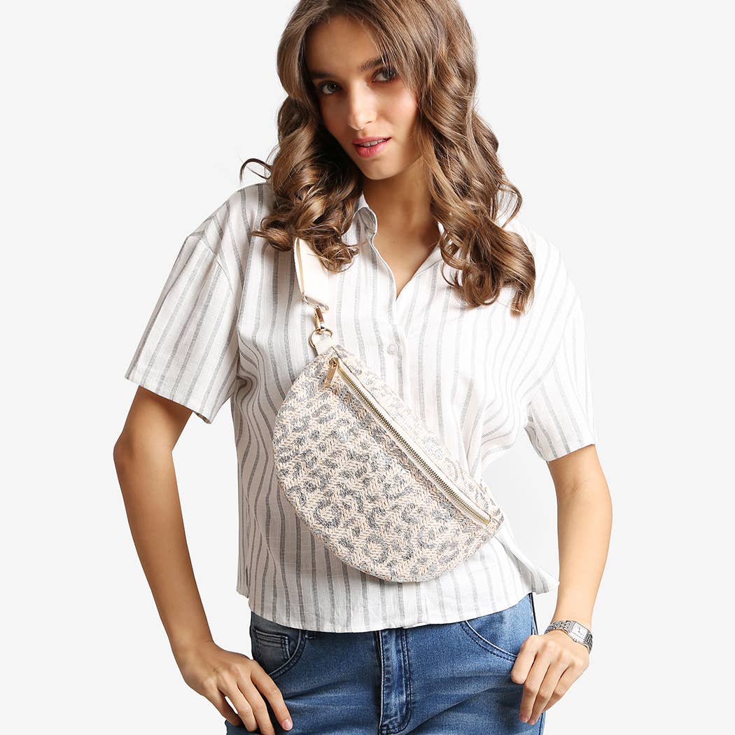Leopard Pattern Adjustable Crossbody Belt Bag
