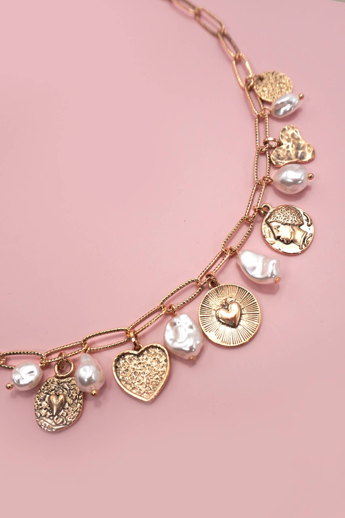 Dayton Distressed Charm Necklace