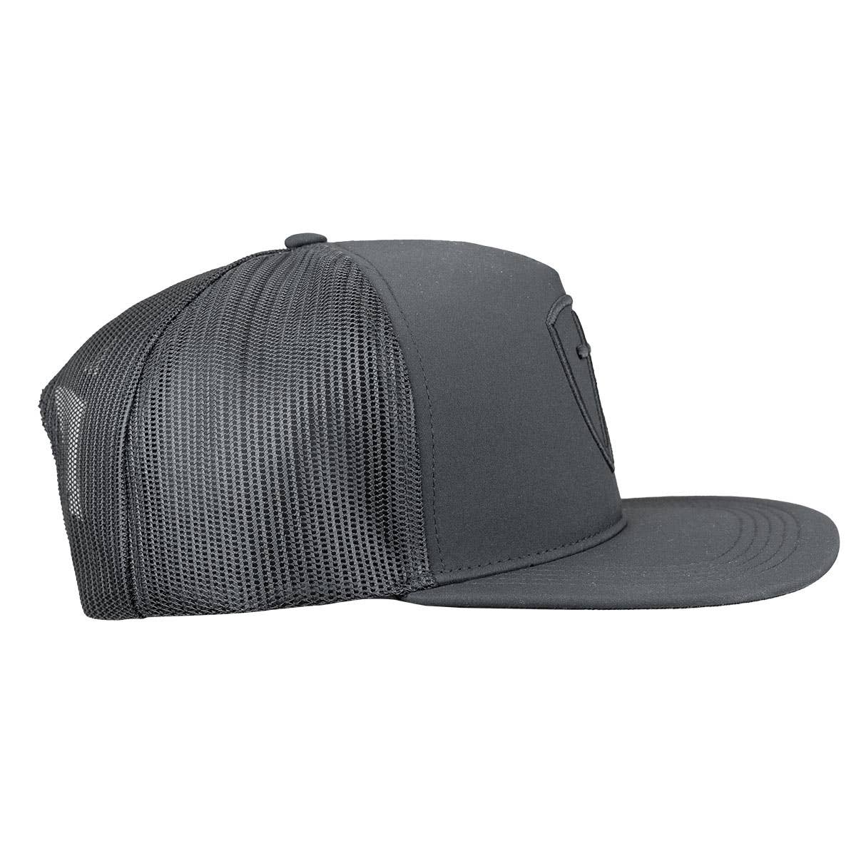 Mens Cap Black Cross And Shield