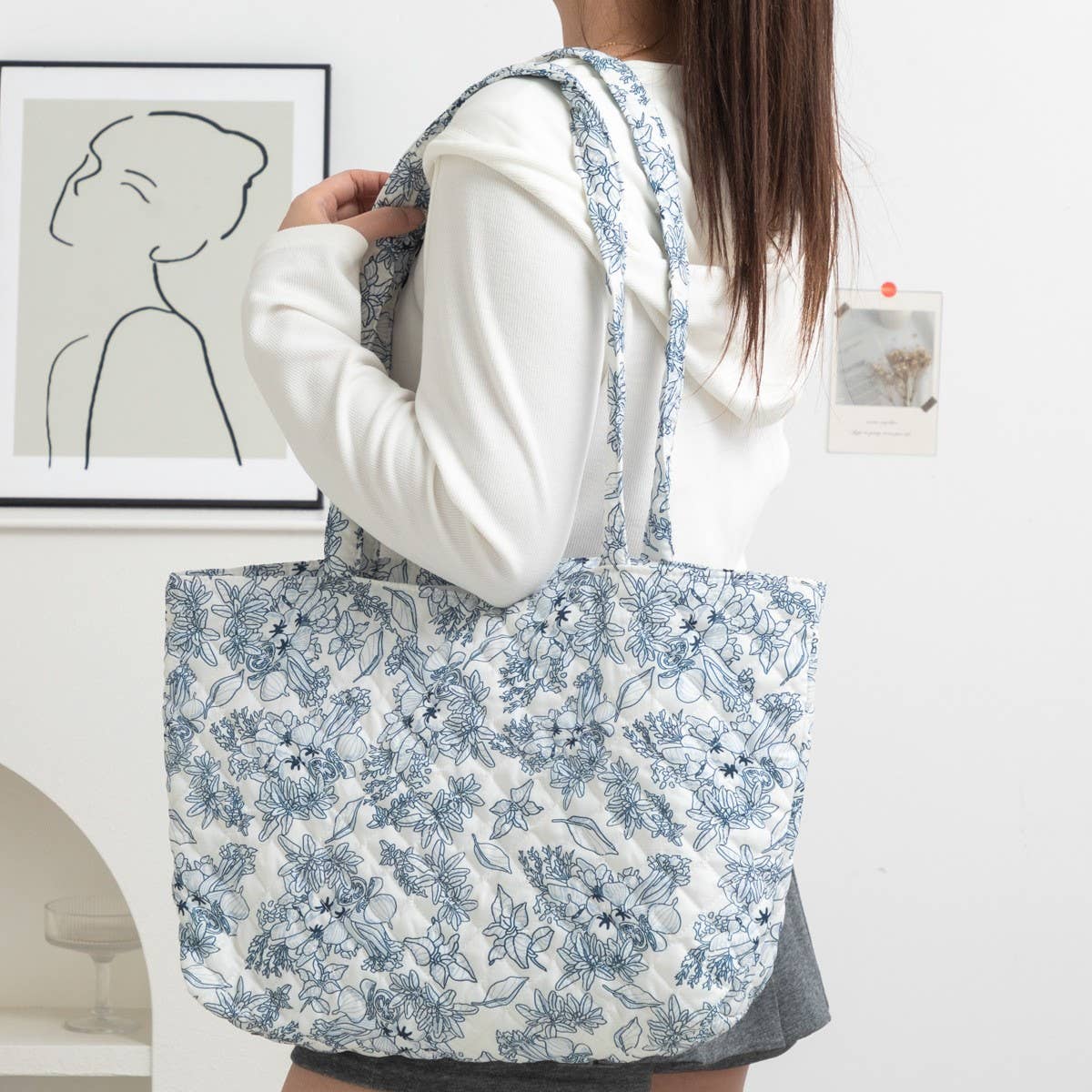 Abbi Floral Quilted Tote Bag