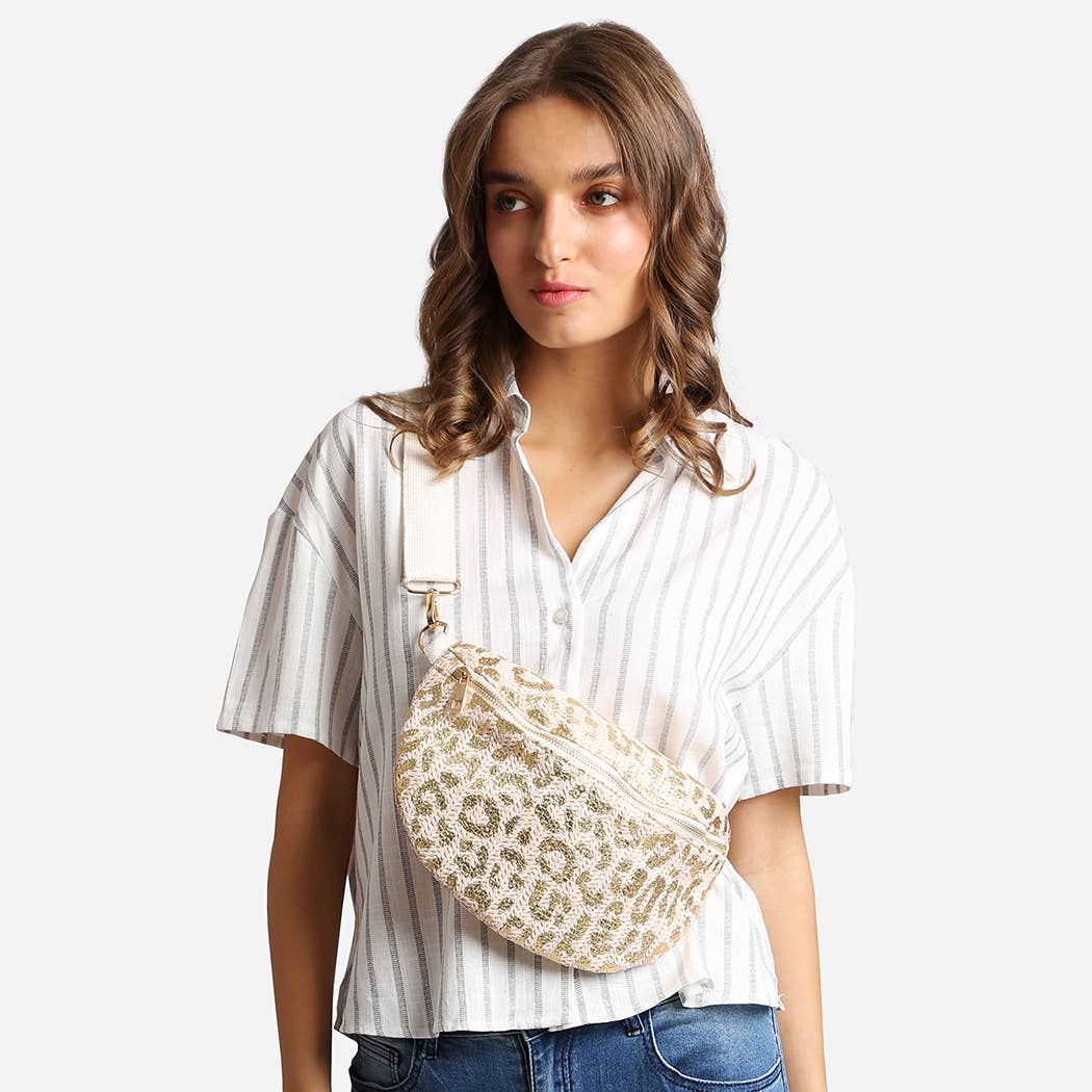 Leopard Pattern Adjustable Crossbody Belt Bag