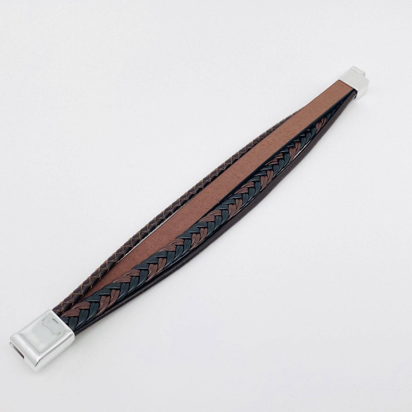 Men's Leather Cross Magnetic Bracelet