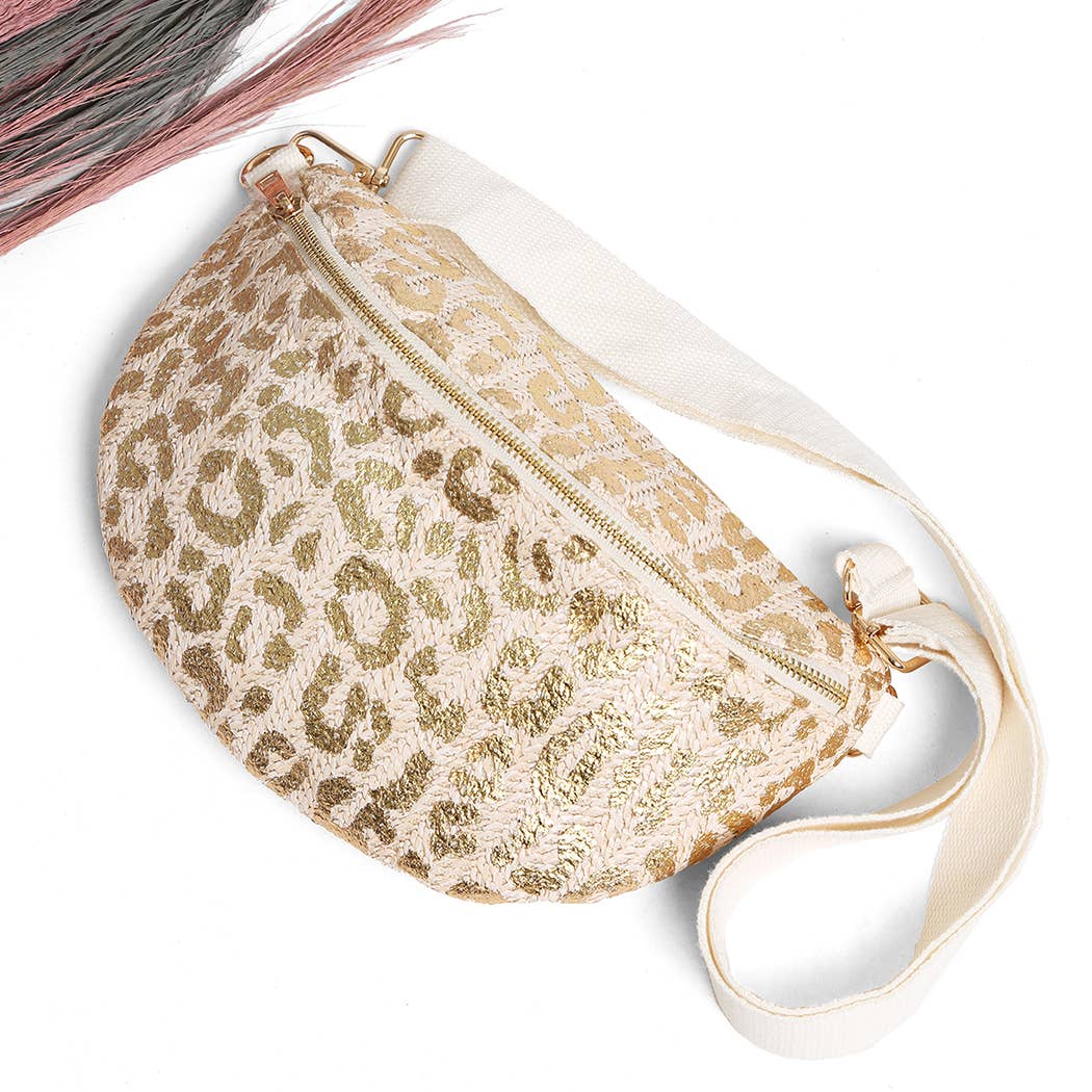 Leopard Pattern Adjustable Crossbody Belt Bag