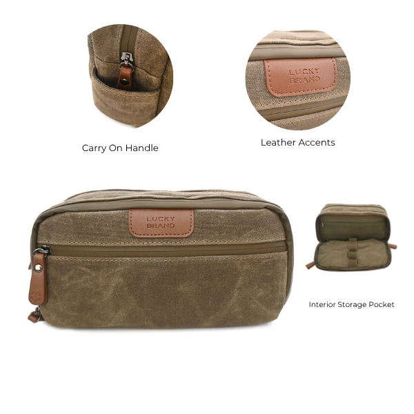 Lucky Brand - Olive Men’s Canvas Toiletry Bag