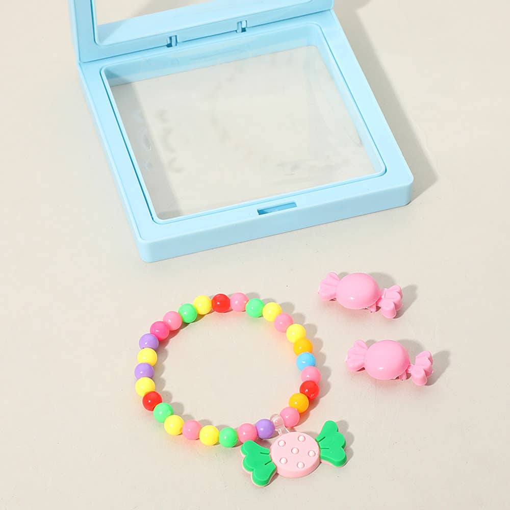 Kids Charm Bracelet & Hair Clip Set