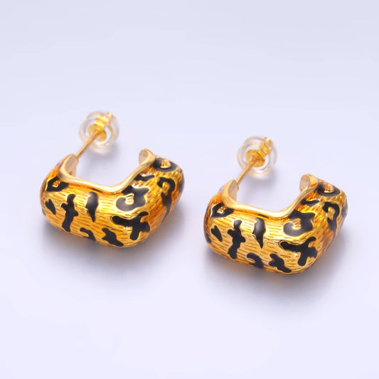 Trinity Leopard Hoop Earrings