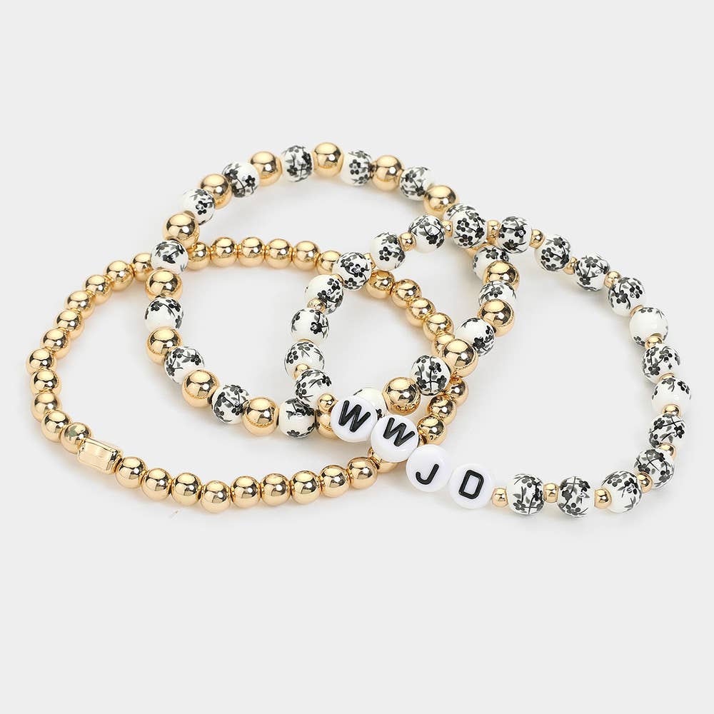 WWJD Trio Beaded Bracelets