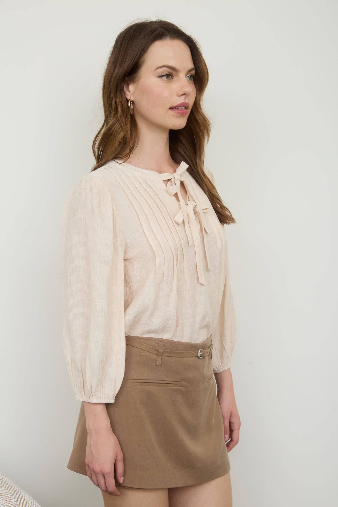 Chantal Quarter Sleeve Tied Top