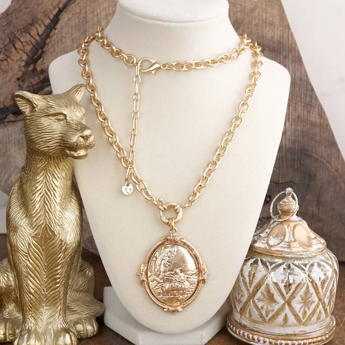 Delilah Long Horse Pendant Necklace