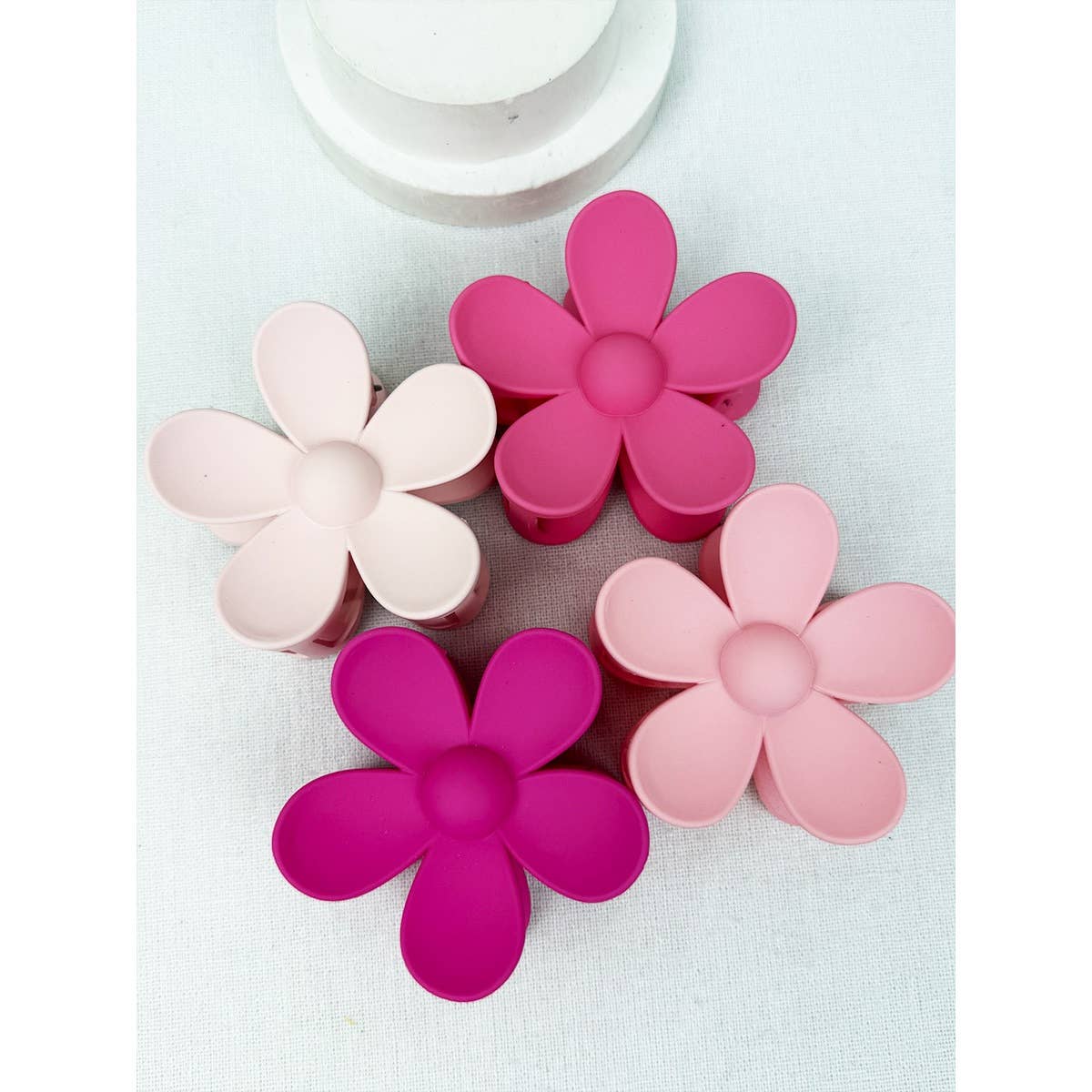 Pink Daisy Flower Hair Clips