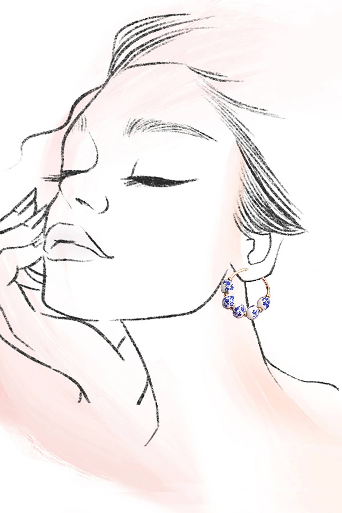 Elle Porcelain Hoop Earrings