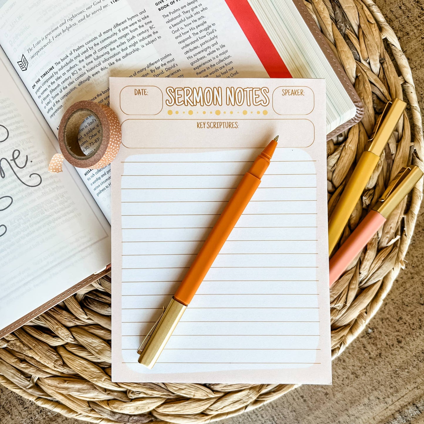 Beige - Sermon Notes Notepad