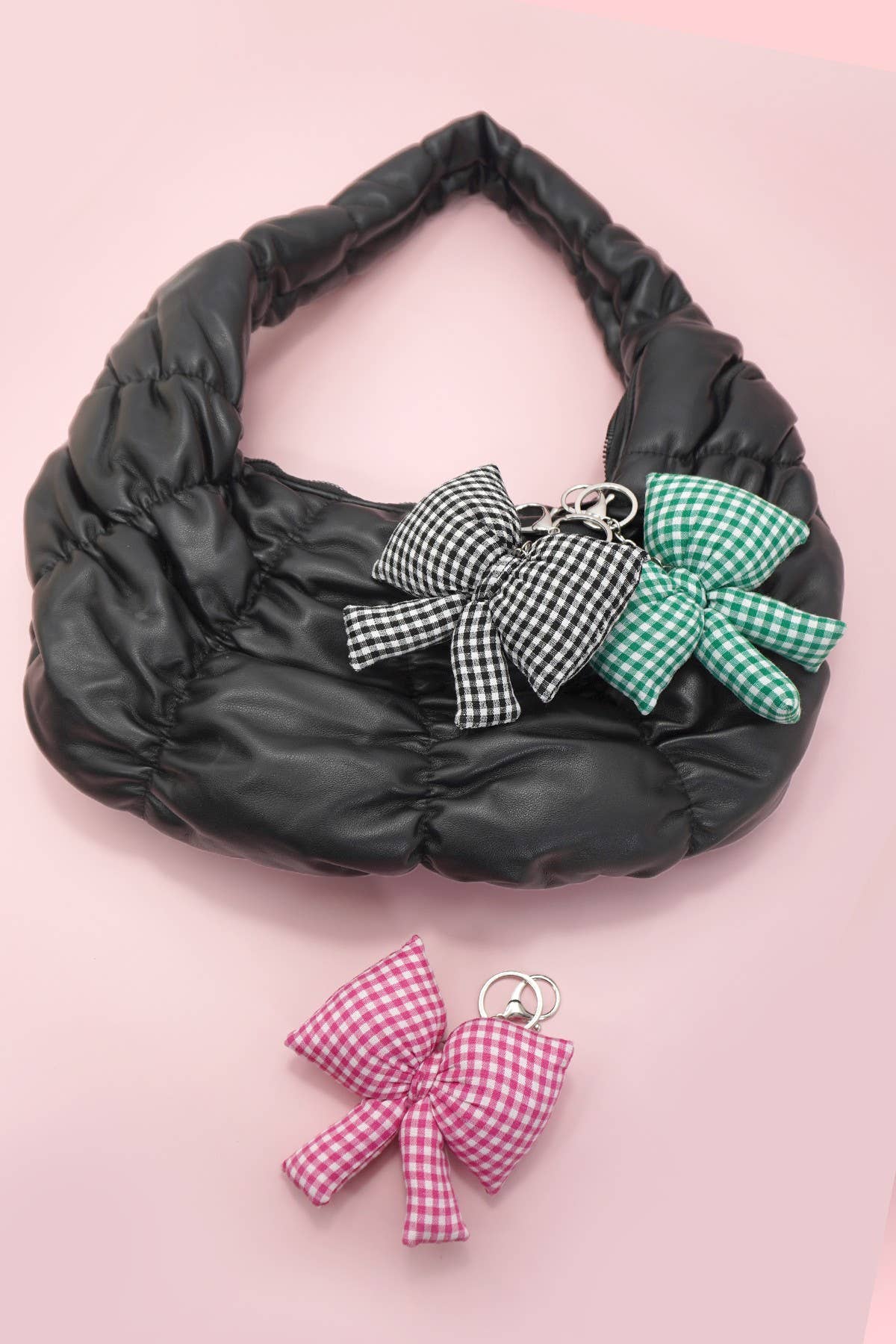 Gingham Bow Keychain