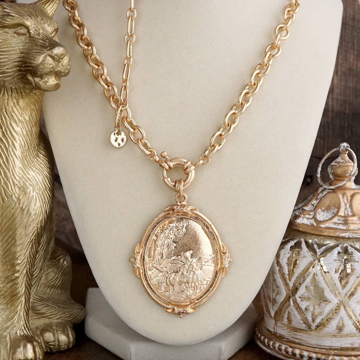 Delilah Long Horse Pendant Necklace