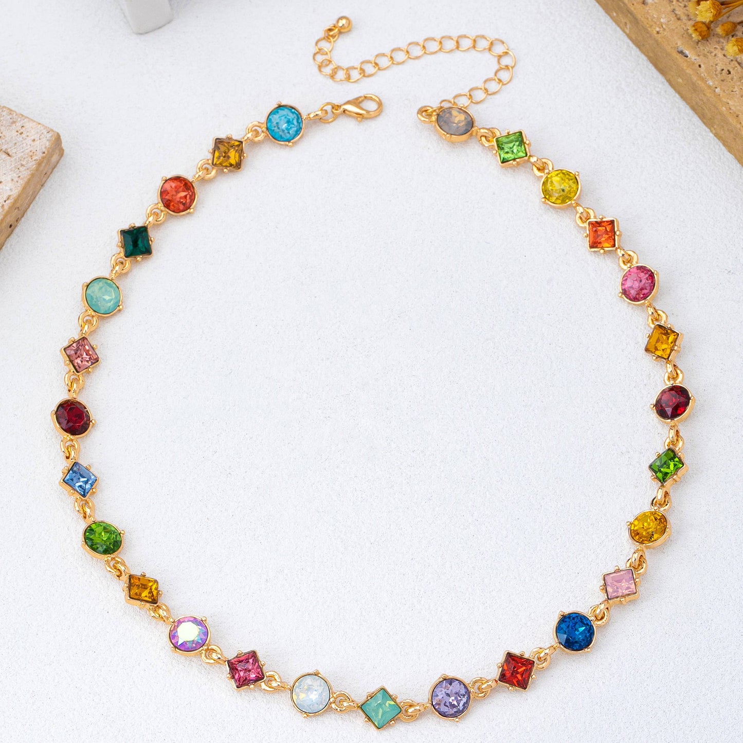 Evie Rainbow Crystal Necklace